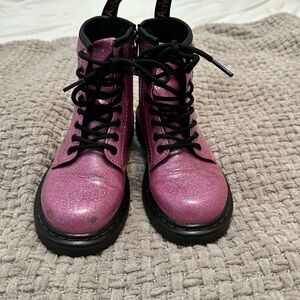 Dr. Martens little girl Pink Glitter Boots